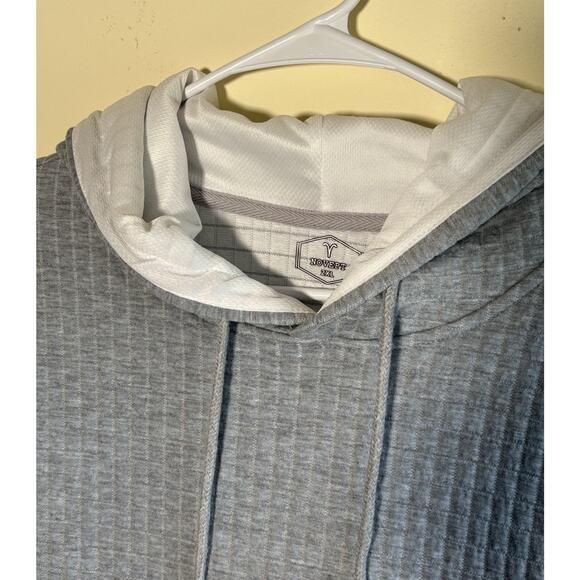 NOVEPT Quilted Style Sweatshirt Top with Hood Gray Front Pocket 2XL - Picture 3 of 13
